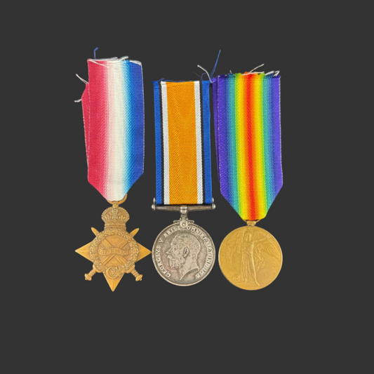 British - WWI - 1914-15 Medal Trio to 8th Battalion West Riding Regiment - Britton - Gallipoli