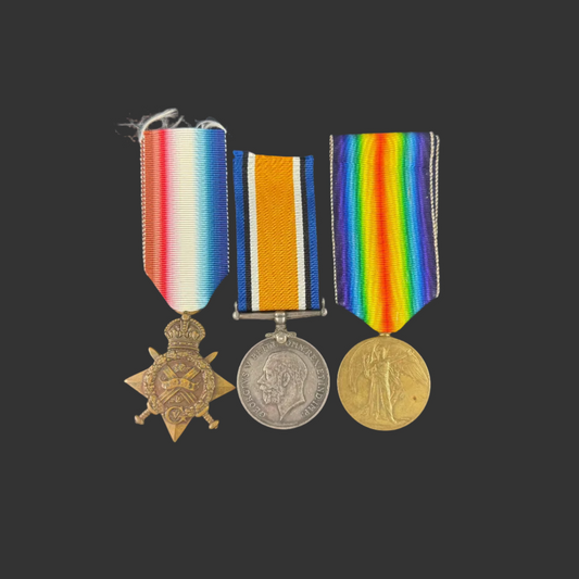 British - WWI - 1914 Star Medal Trio to 1st West Yorkshire Regiment - Distinguished Conduct Medal Recipient- Blunt