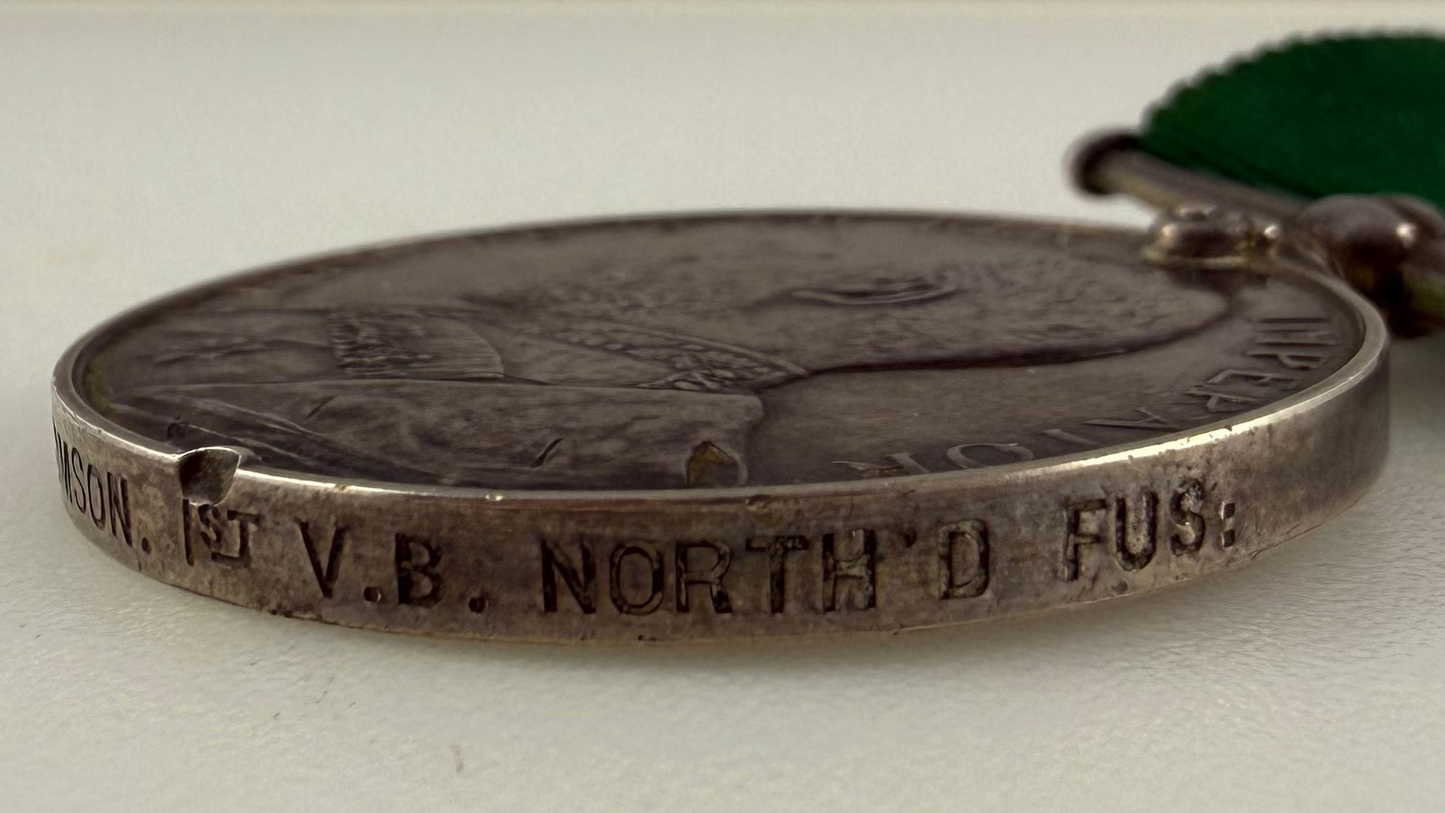 British - Pre-WWI - Edward VII - Volunteer Long Service Medal - Northumberland Fusiliers