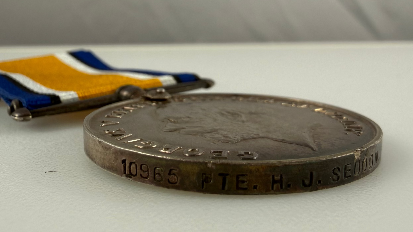 British - WWI - British War Medal to 1st Battalion Durham Light Infantry - India / Persia Service - Seddon